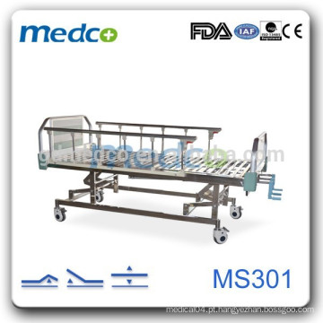 Três camas de hospital manual de aço inoxidável para venda MS301